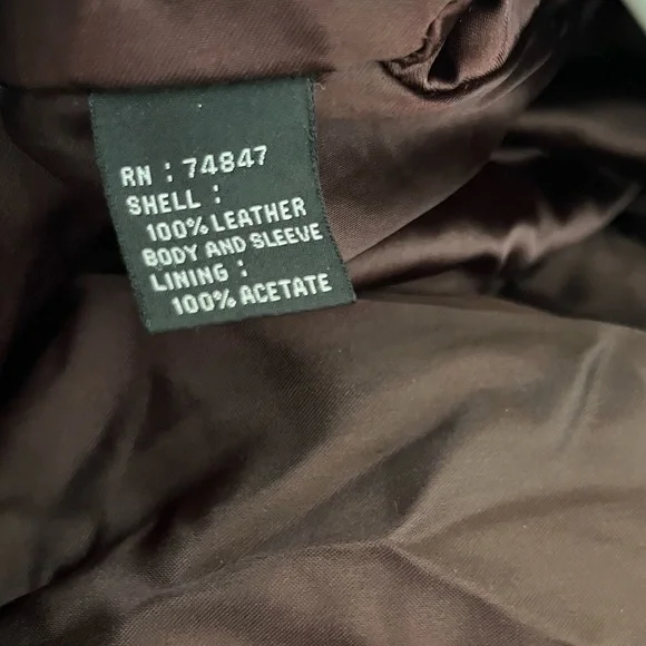 Vintage Andrew Marc Men's Brown Genuine Leather Bomber Insulated Jacket Sz LG - Picture 6 of 6